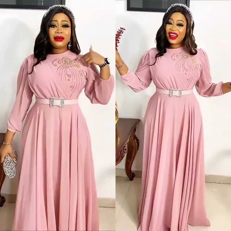 

Plus Size African Party Dresses for Women 2023 New Summer Chiffon Long Maxi Dress Elegant Kaftan Muslim Gown Ladies Clothing