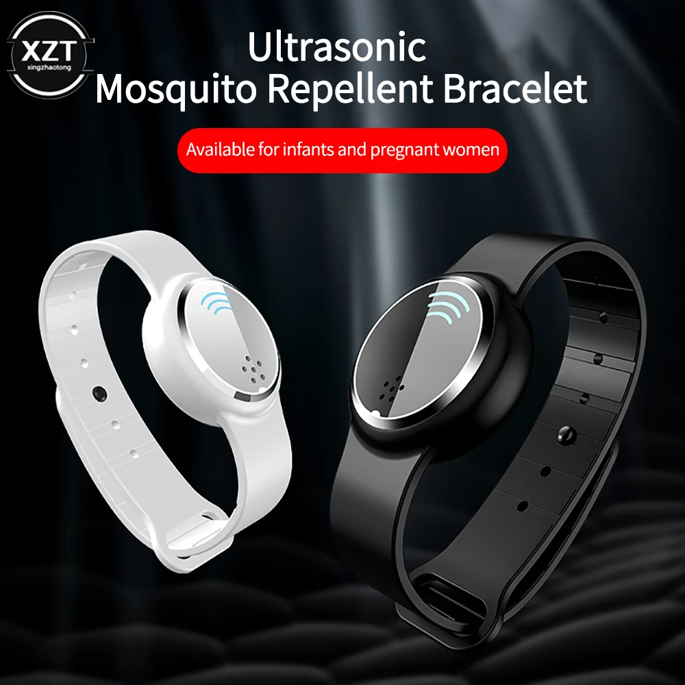 

Rechargeable Electronic Anti Mosquitoes Wrist Band Ultrasonic Bugs Repel Wristband Outdoor Anti Bugs Bracelet Round