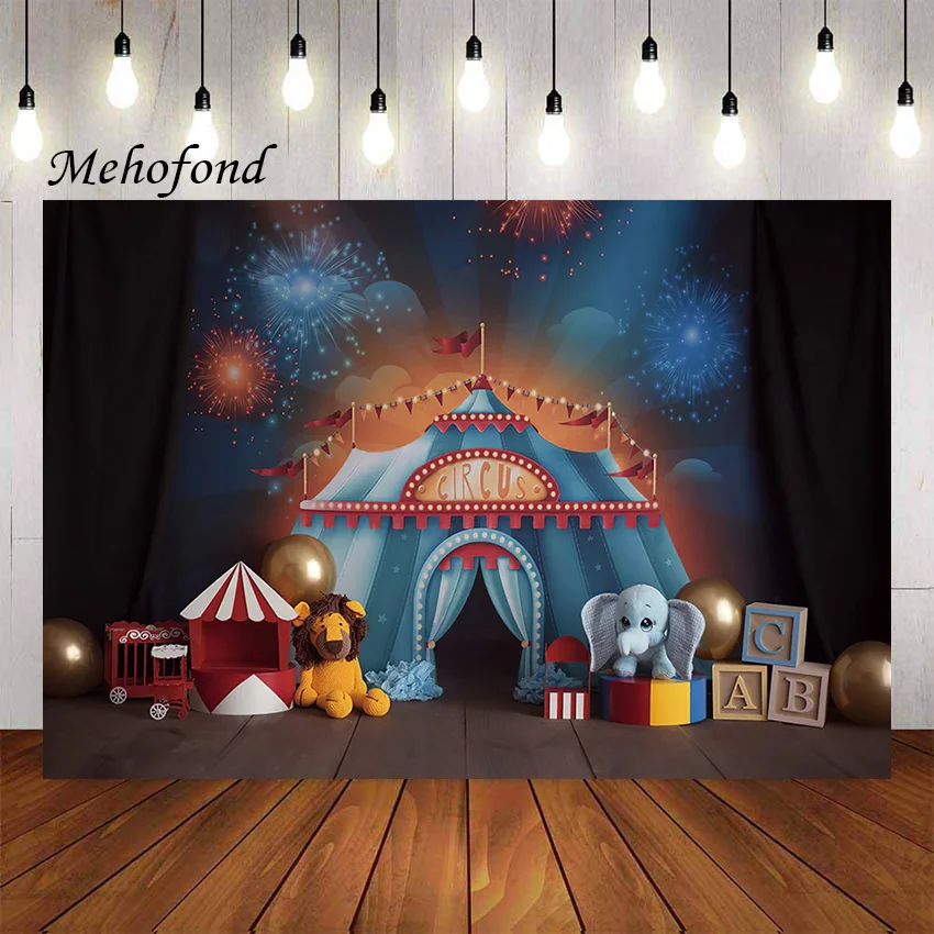 

Mehofond Photography Background Circus Carnival Tents Animal Kids Birthday Party Cake Smash Portrait Decor Backdrop Photo Studio