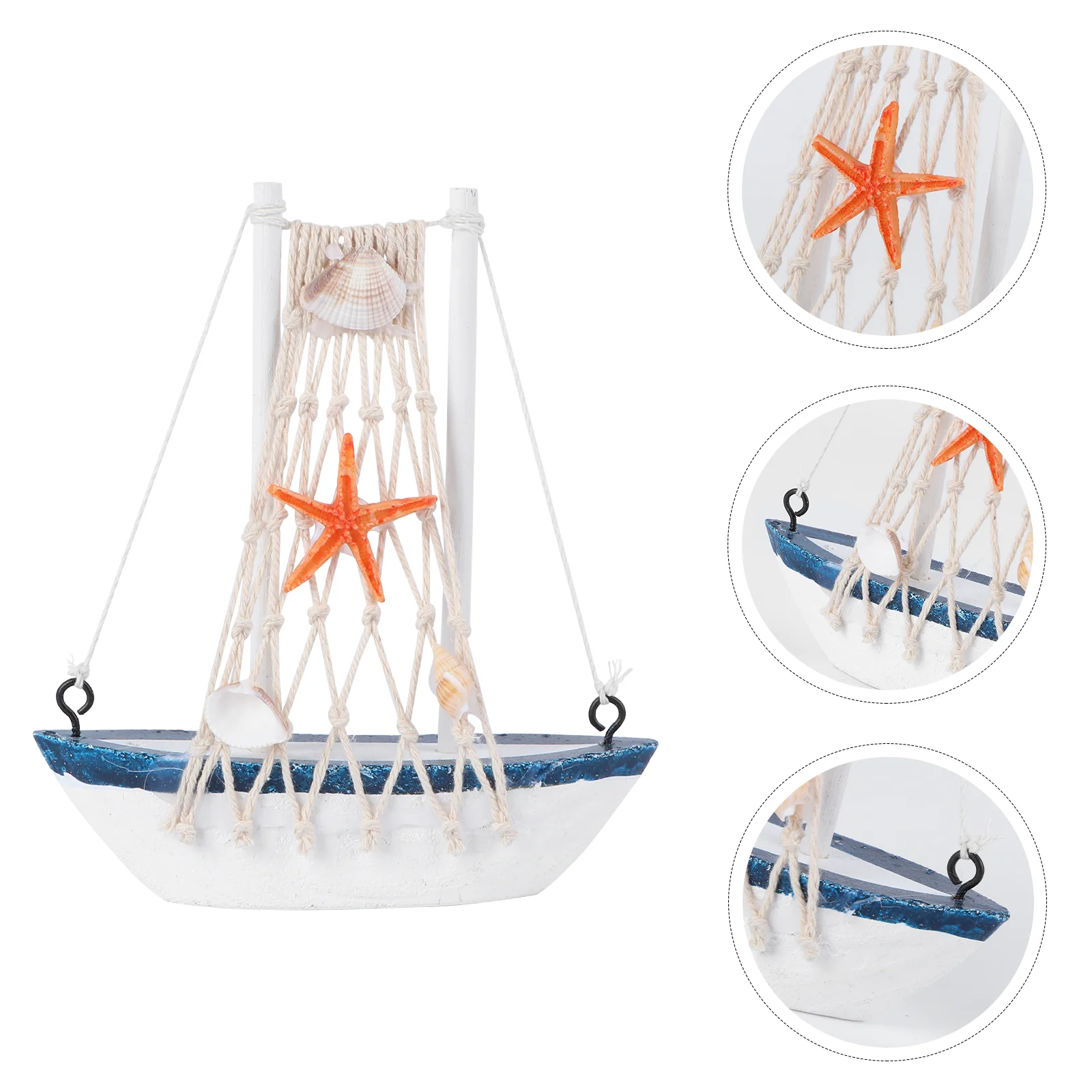 

Sailboat Wooden Car Ornament Decor Decoration Model Craft Creative