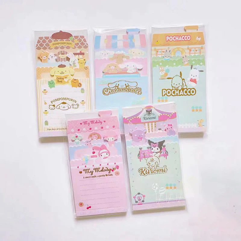 

Kawaii Sanrio Anime Note Pad Cute Hello Kitty Pompompurin Cartoon Memo Pad Creative Stationery Originality Children Gifts