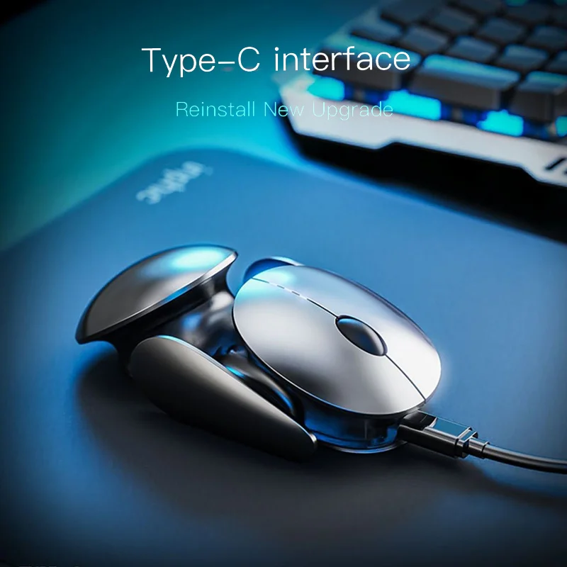 Мышь игровая металлическая беспроводная, 2,4 ГГц, USB, USB Type-C