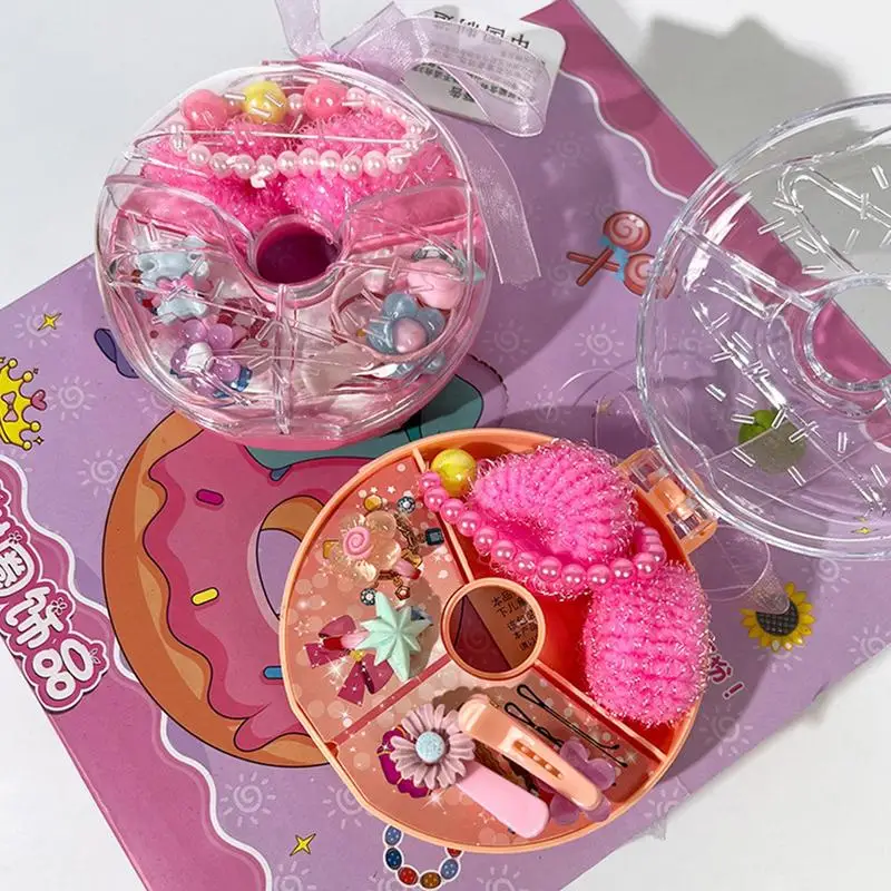 

Princess Jewelry Necklace Earrings Rings Decorate Pretend Play Sets Girls Dress Up Birthday Gift Toy With Donut Shaped Box