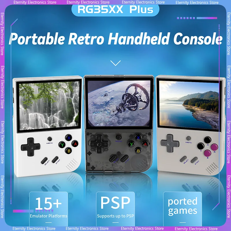 

Новинка ANBERNIC RG35XX Plus 3,5 дюймовый ips экран Вертикальная Портативная ручная Ретро ностальгическая ручка портативная игровая консоль с ТВ