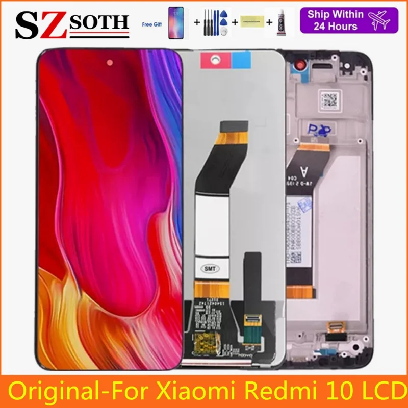 

ЖК-дисплей 6,5 дюйма для Xiaomi Redmi 10, сенсорный экран, дигитайзер для Redmi 10 Prime, дисплей 21061119AG, запасные части для ЖК-дисплея
