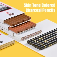artist professional colour charcoal pencils drawing set skin tone colored pencils pastel chalk for sketching drawing shading