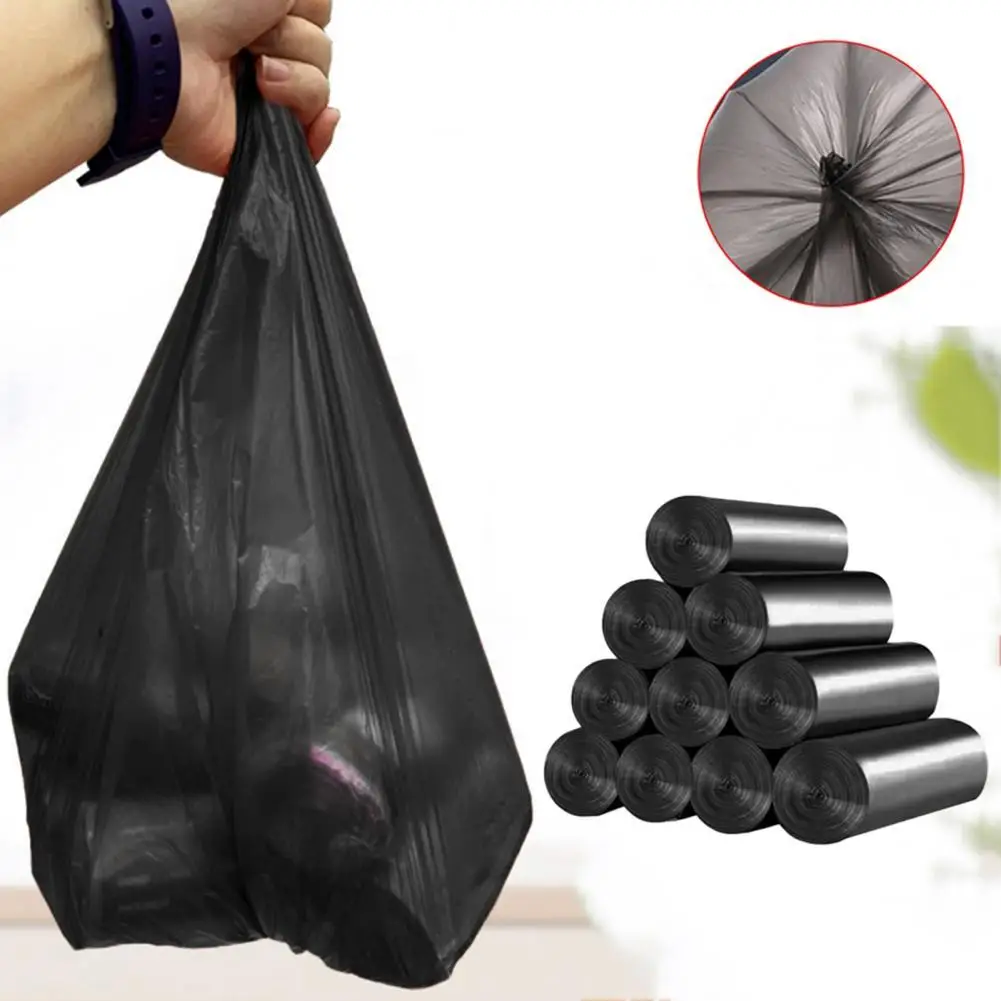 

Useful Rubbish Pouch Durable Soft Heavy Duty Black Refuse Bags Rubbish Bag Trash Bag 50Pcs/Roll