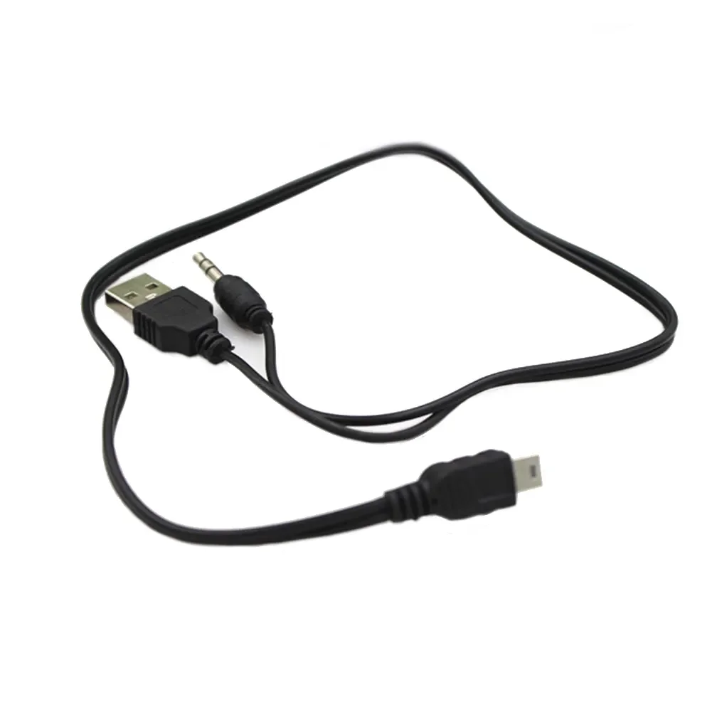 

In 1 USB Cable 3.5mm Jack AUX Cable+USB Male Mini USB 5 Pin Charge for Bluetooth Player Portable Speaker Date Cable Audio Wire