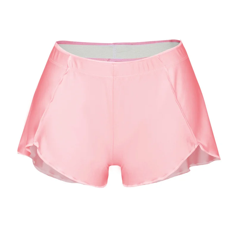 Summer Glossy Sexy Women Shiny Ruffles High Waist Yoga Workout Shorts Sports Satin Running Gym Basketball Shorts