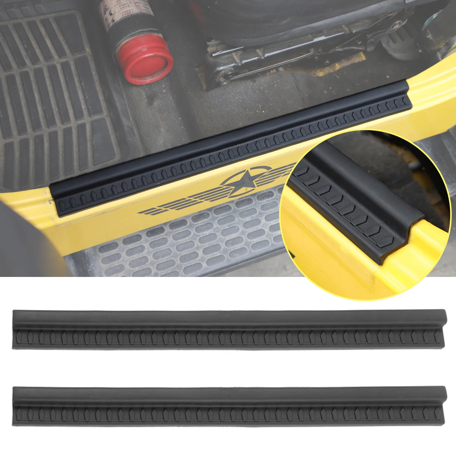 

Резиновые защитные накладки на пороги, комплект защитных накладок для входной двери для 97-06 Jeep TJ, аксессуары для интерьера, защита для входной двери, защита от царапин