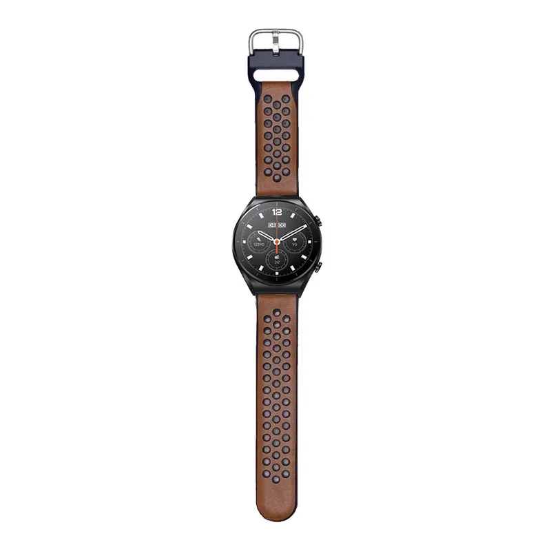 Ремешок для часов мужской из кожи и силикона браслет Huawei Watch gt2/GT 3 46 мм/GT2 Pro Xiaomi mi S1