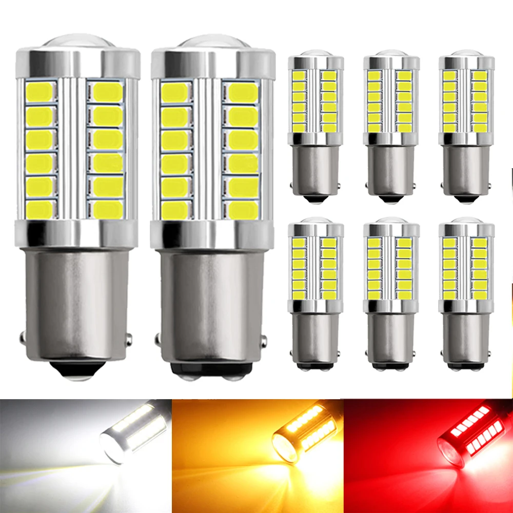 Универсальные Светодиодные Указатели Поворота 12 В 1156 BA15S 1157 BAY15D 6500K Белые