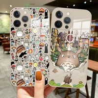 cute totoro spirited away ghibli miyazaki anime glass phone case for iphone 13 pro max 12 mini 11 pro 7 8 plus x xr xs max coque