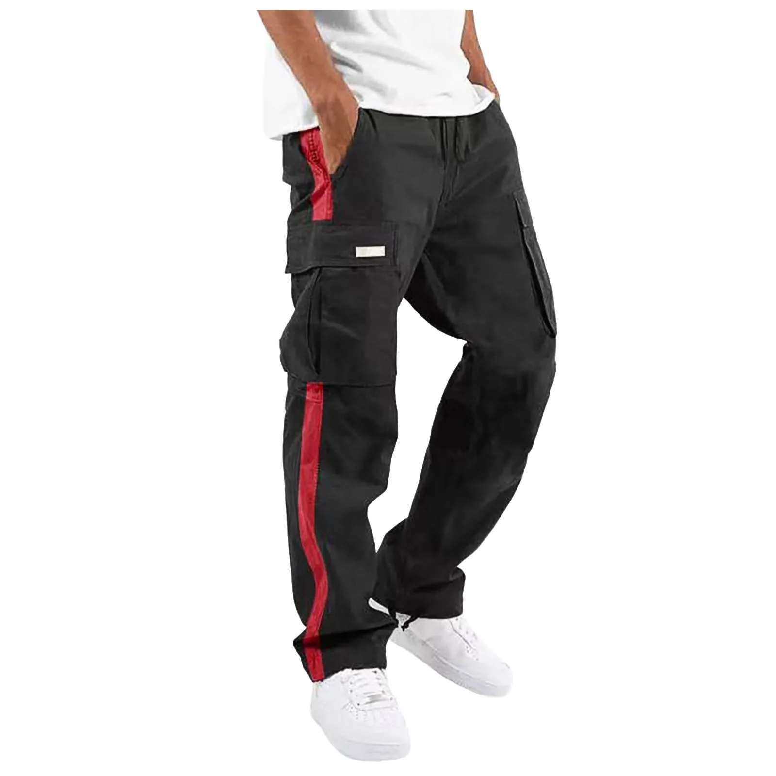 

male trousers Fashion Mens Slim Fit Urban Straight Leg Black Trousers Casual Pencil Jogger Cargo Pants pantalones hombre