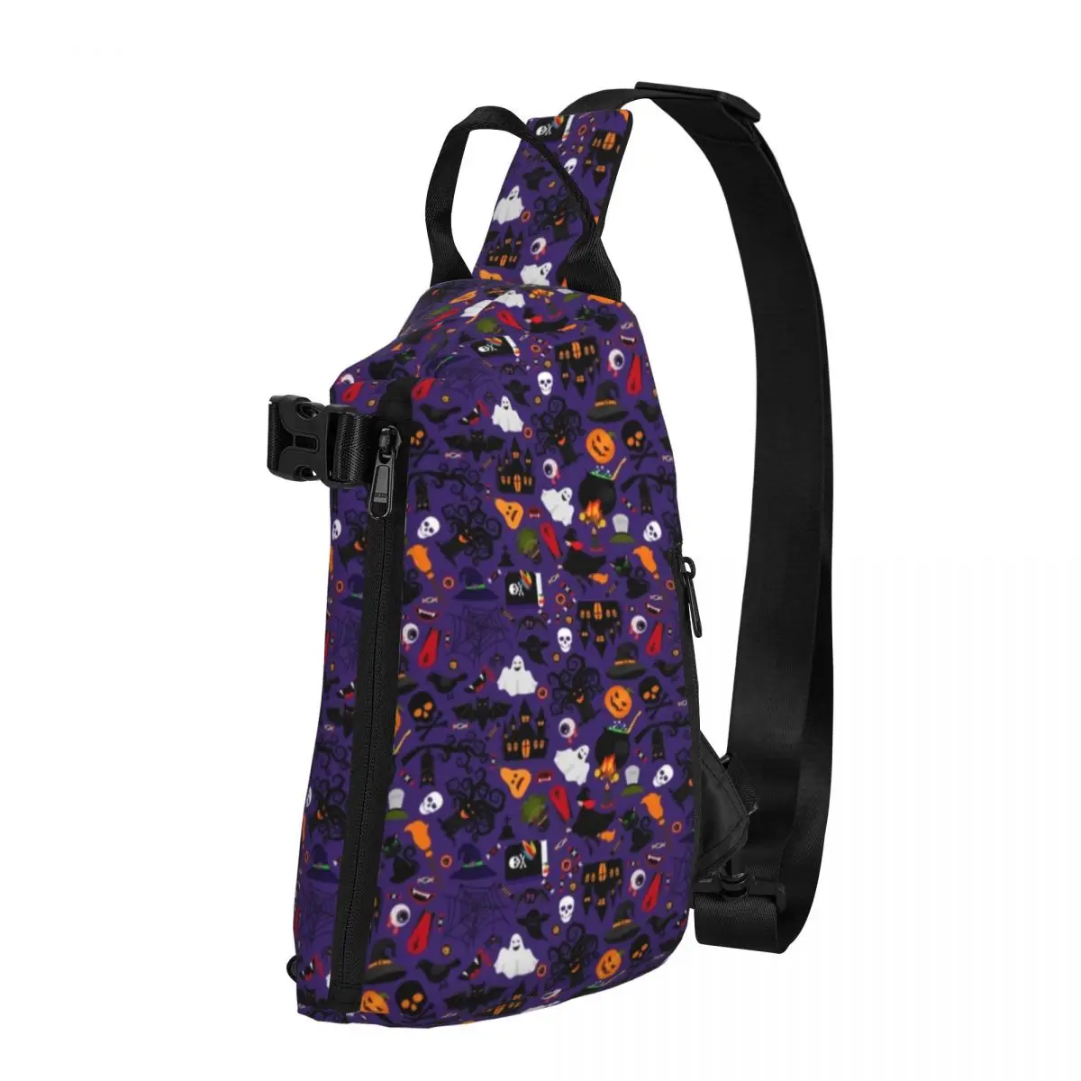 

Funny Ghosts And Baw Shoulder Bags Boo Halloween Print Fun Chest Bag Men Sport Outdoor Sling Bag Phone Print Small Bags