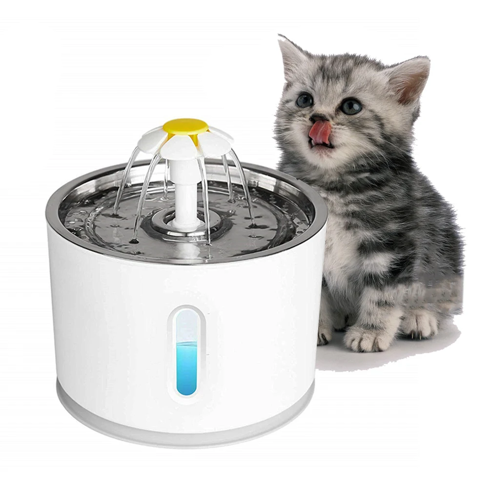 

ZMAKER Automatic LED Cat Water Fountain Pet Drinking Water Dispenser for Dog Stainless Steel Pet Water Fountain
