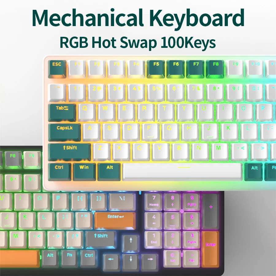 

Клавиатура игровая Механическая Проводная, 100 клавиш, Type-C/BT5.0/2,4G K6 K3