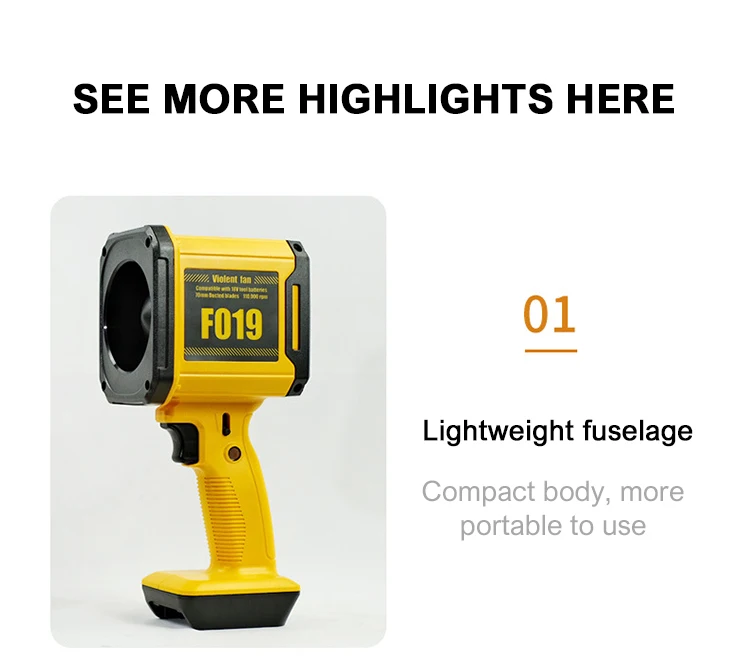 F017/018/019 Турбореактивный вентилятор 33000 об/мин Портативный мини-воздуходувка