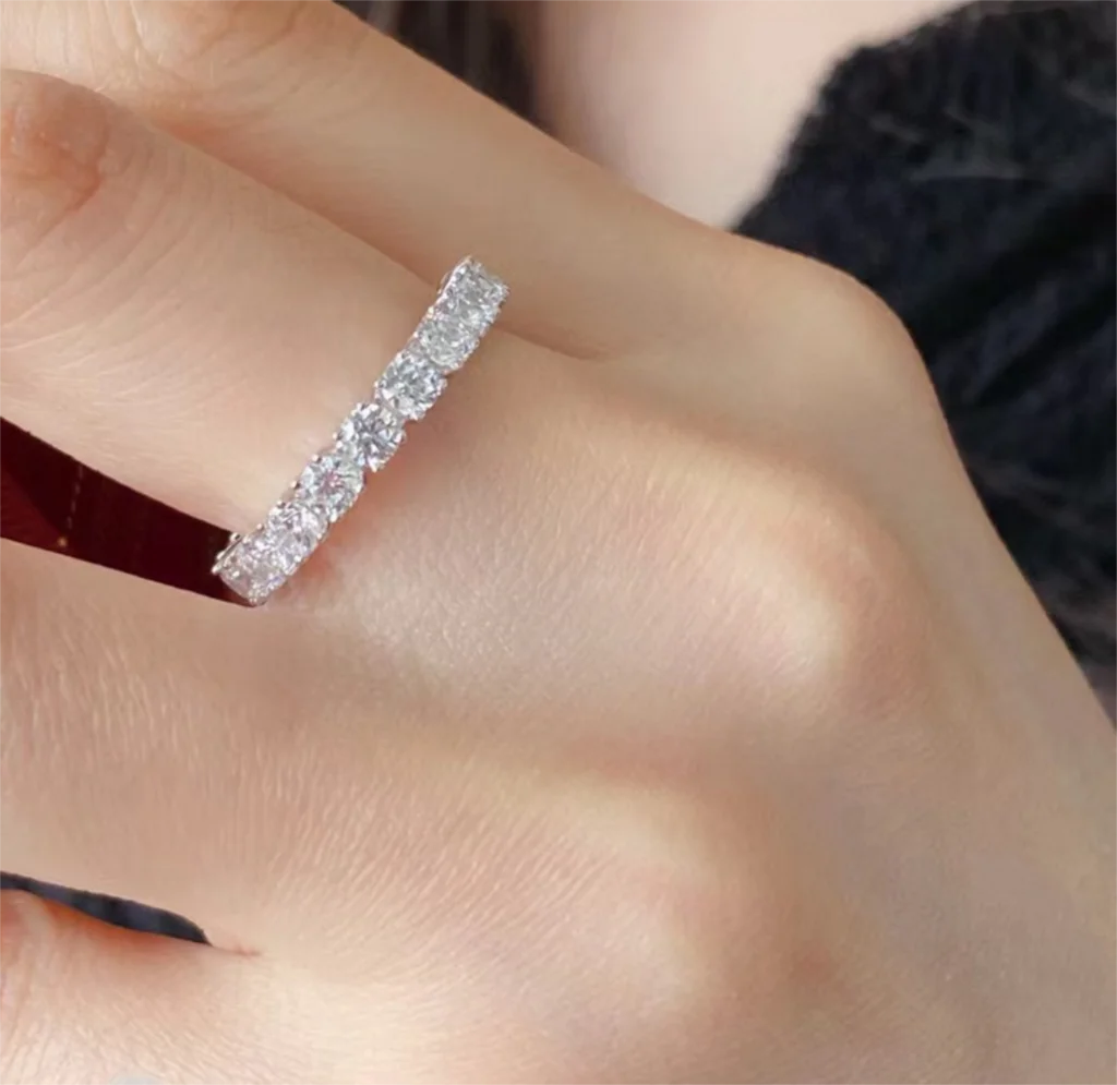 

Женское классическое кольцо с фианитами, обручальное кольцо из чистого серебра 2023 пробы с платиновым покрытием, Подарок на годовщину, 925
