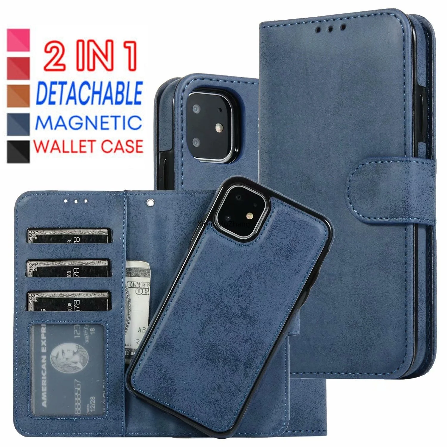 

Retro Magnetic Detachable 2 in1 Leather Wallet Card Slot Shockproof For Samsung Note 20 Ultra S10 Plus S20 S21 Ultra S8 S9 Plus