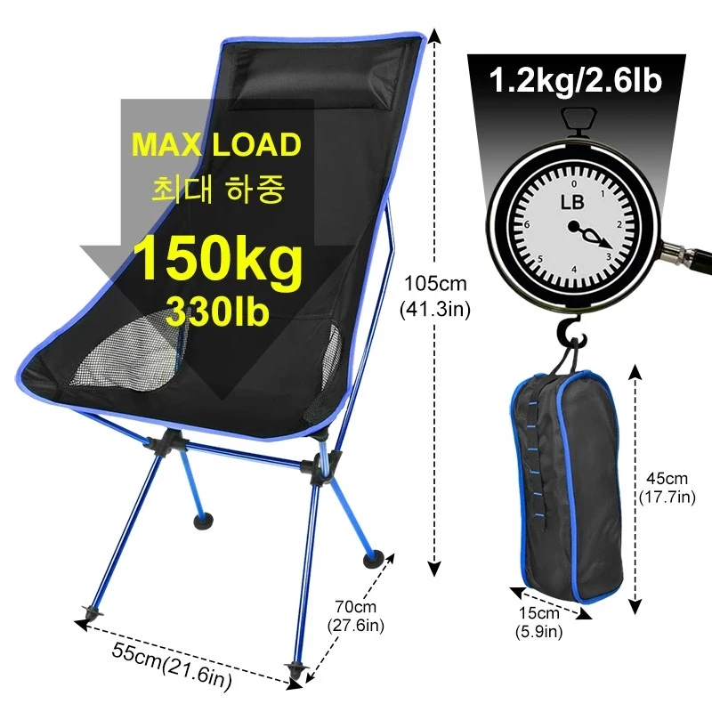 

Outdoor Folding Chair Ultralight Camping Chair Portable Fishing Stool Leisure Backrest Picnic Chair Oxford Cloth Portable