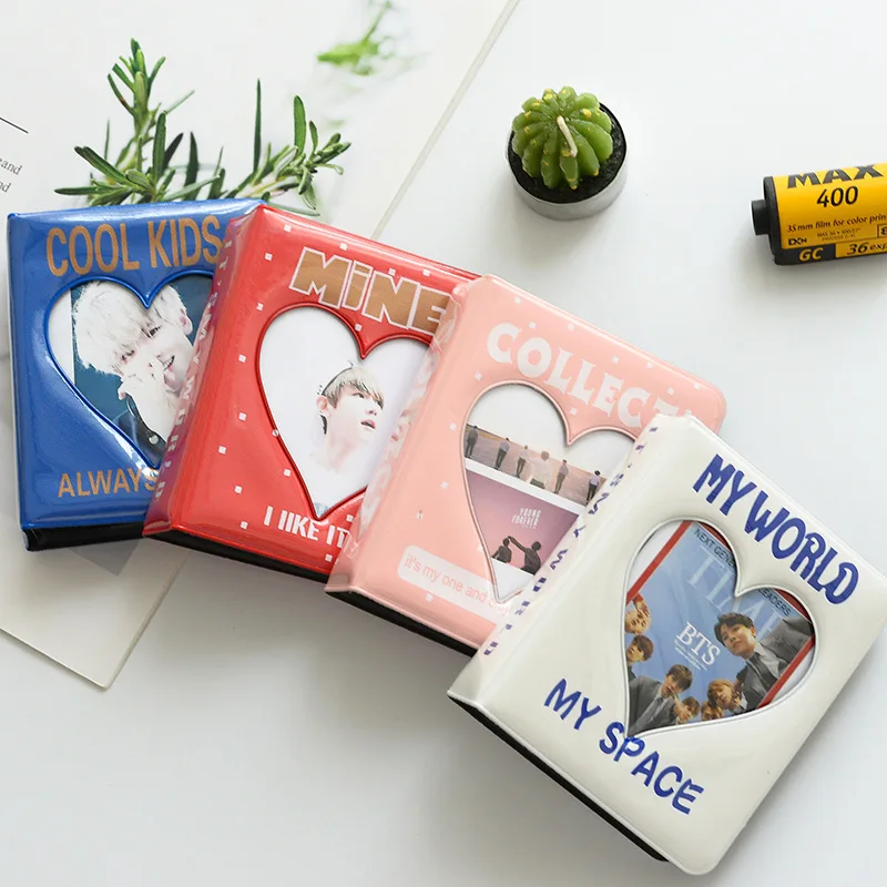 

64/32 Pockets 3 Inches Photo Album Card Holder Receipt Storage Hollow Love Heart Photo Holder Business Card Bag Photocard Holder