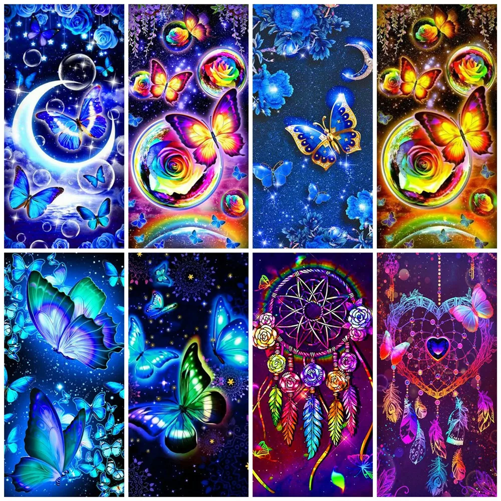 

Алмазная вышивка Huacan с изображением бабочек животных полный квадратный/круглый искусственный Декор для спальни