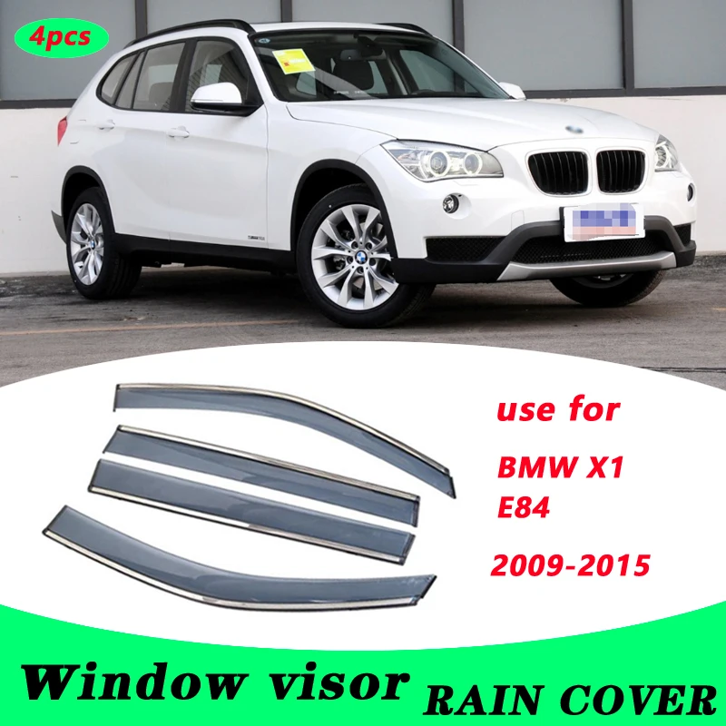 Visera de ventana de plástico para BMW X1, protector Deflector de sol y lluvia, 4 unids/set por juego, 2009-2015, E84