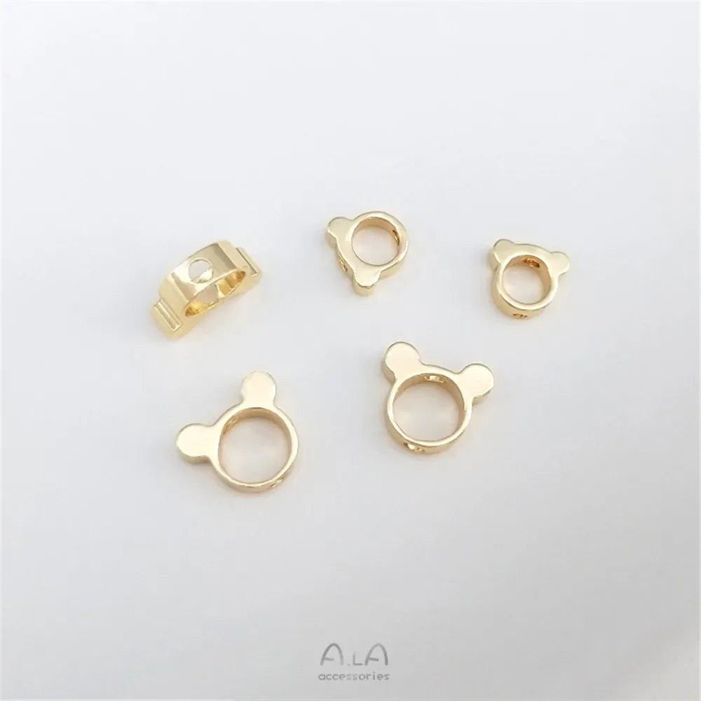 14-каратное золото цветок персиковое сердце пятиугольная звезда медведь плоский