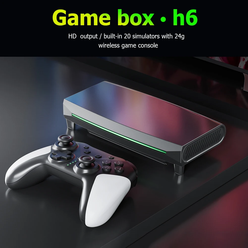 

HD Gaming Console TV Gamebox with 20 Emulators Classic Video Game Player 2.4GHz Dual Wireless Controllers for PS5 PSP N64