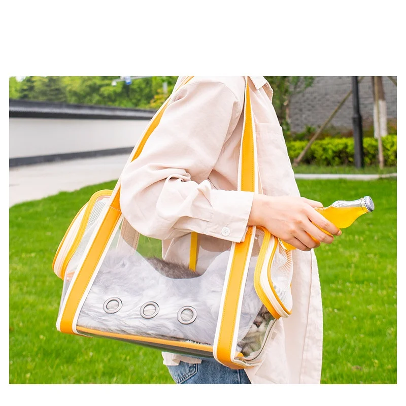 

Портативная компактная клетка для животных, прозрачная сумка на плечо, для путешествий и путешествий с кошками