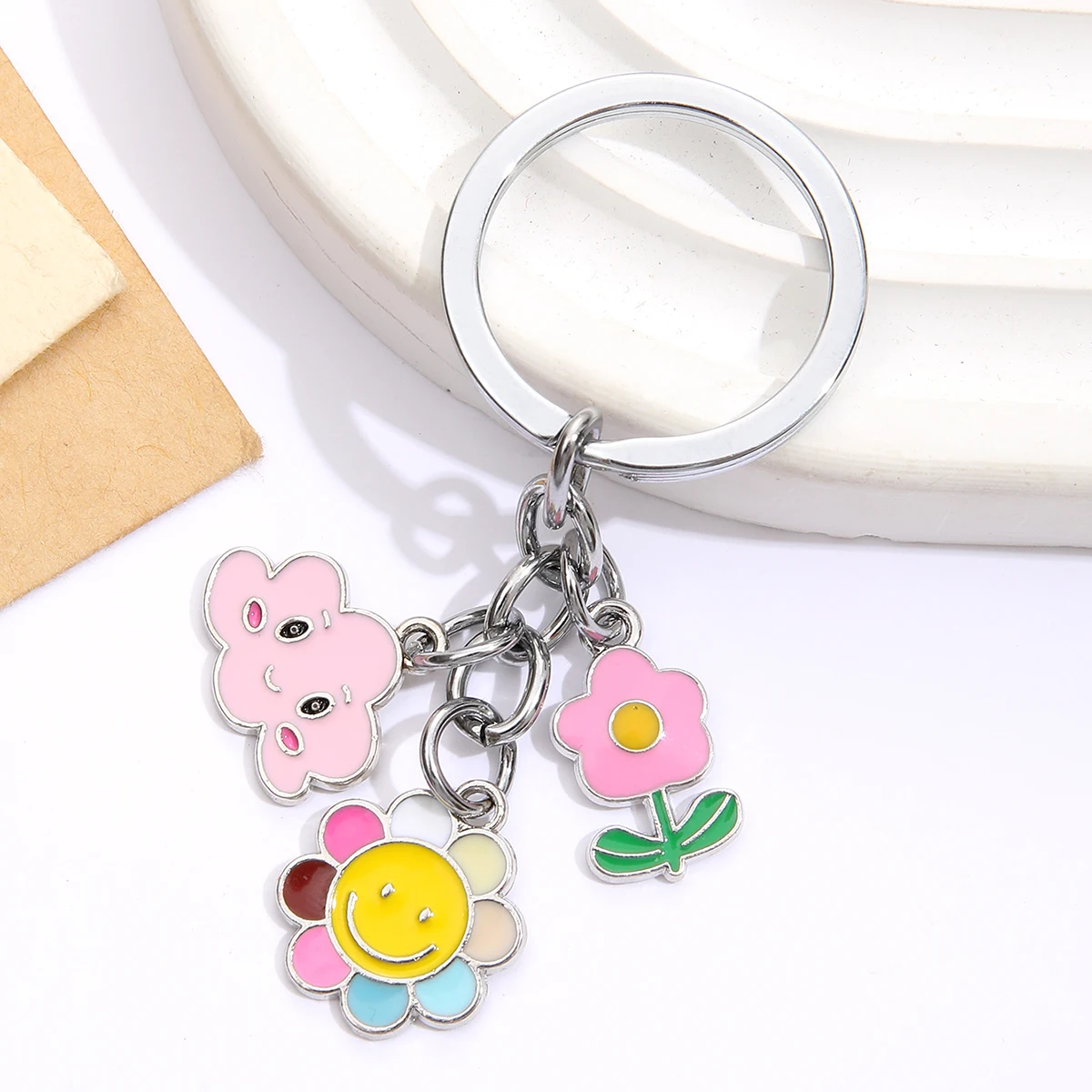 20шт брелок с подвеской в виде солнечного цветка для подарков кошельков школьных