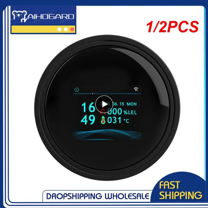 

1/2PCS Smart Gas Leak Detector Tuya Wifi Smart Natural Gas Alarm Sensor LED Digital Gas Smoke Alarm works with Smartlife