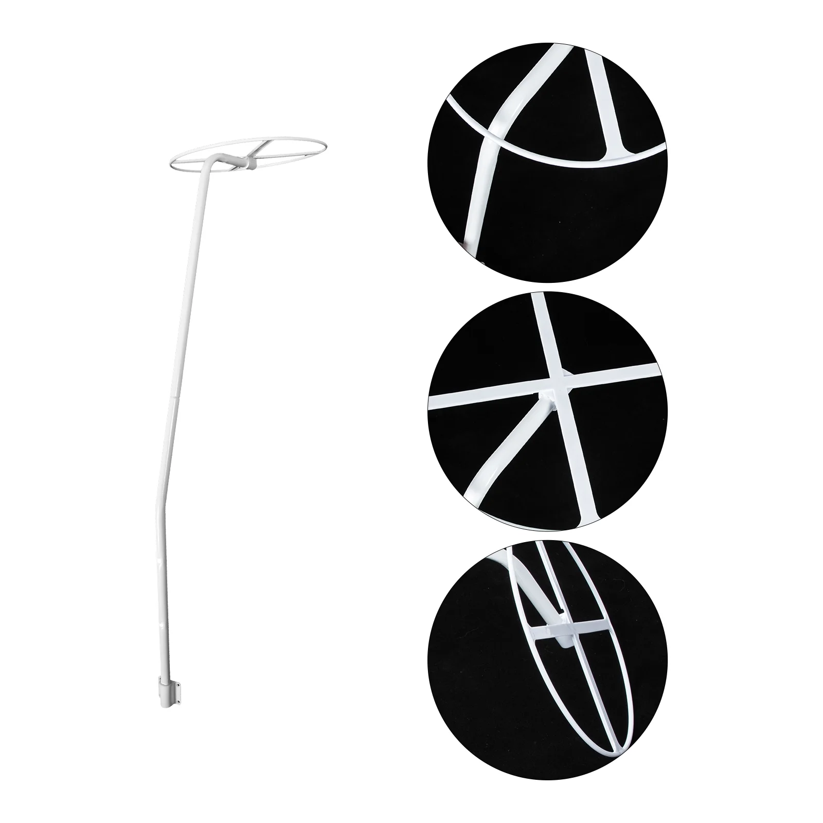 Mosquito Net Bracket Support Ring Crib Canopy White Steel Pipe Metal Stand Baby
