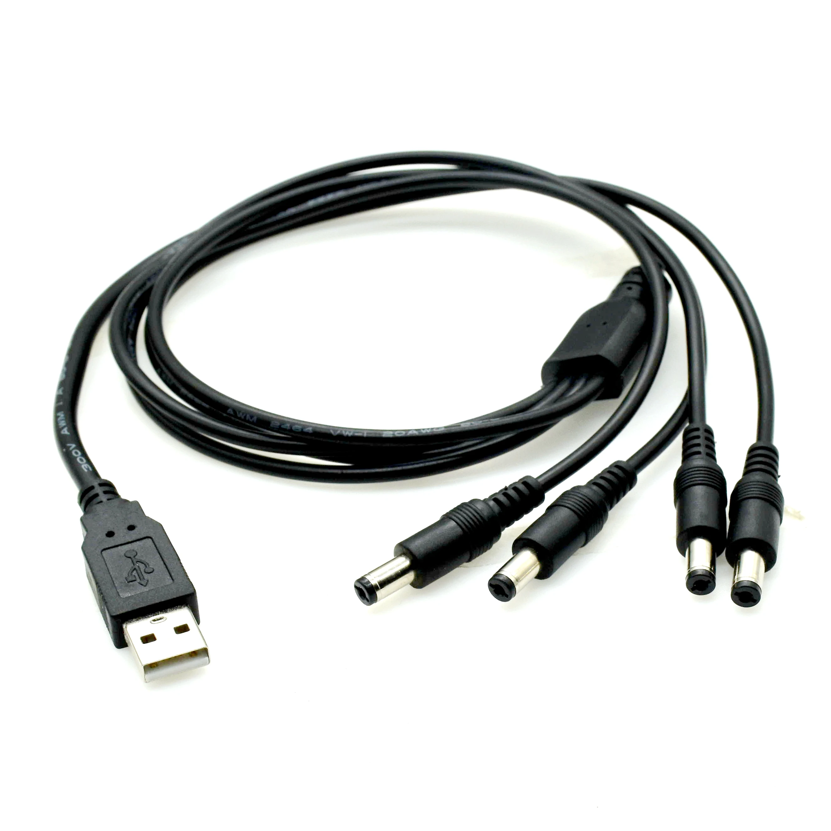 Фото USB-разъем питания постоянного тока 5,5x2,1 мм, кабель постоянного тока 5,5 2,5 на 3,4,5 штекеров, сплиттер, адаптер 18AWG для камеры видеонаблюдения и светодиодной ленты №4