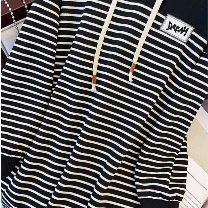 Женское платье-толстовка с капюшоном свободное лоскутное платье большого