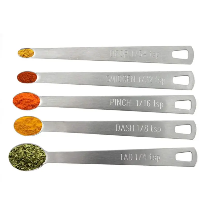 

5pcs/set Stainless Steel Mini Measuring Spoon Durable Home Sauce Cutlery Accessories Kitchen Baking Tool