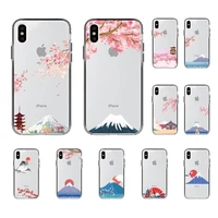 fhnblj japan fuji mountain cherry blossom phone case for iphone 11 12 13 mini pro xs max 8 7 6 6s plus x 5s se 2020 xr case