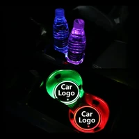 2 pcs colorful car led cup holder anti mats car coasters bottle atmosphere light constellation backlight led cup holder pads