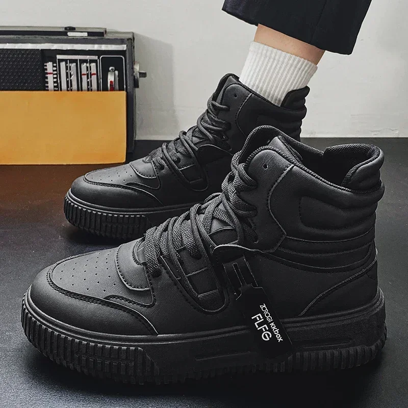 Кроссовки высокие из ПУ кожи для мужчин и женщин белые дышащие Эспадрильи на