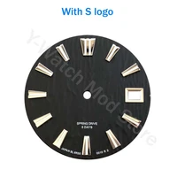 high quality nh35 grand gs dial with s logo black color fit gs watch dial gs logo fit nh36skx007skx009