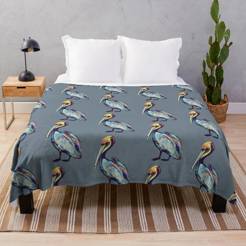 

Colorful Pelican by Robert Phelps Throw Blanket