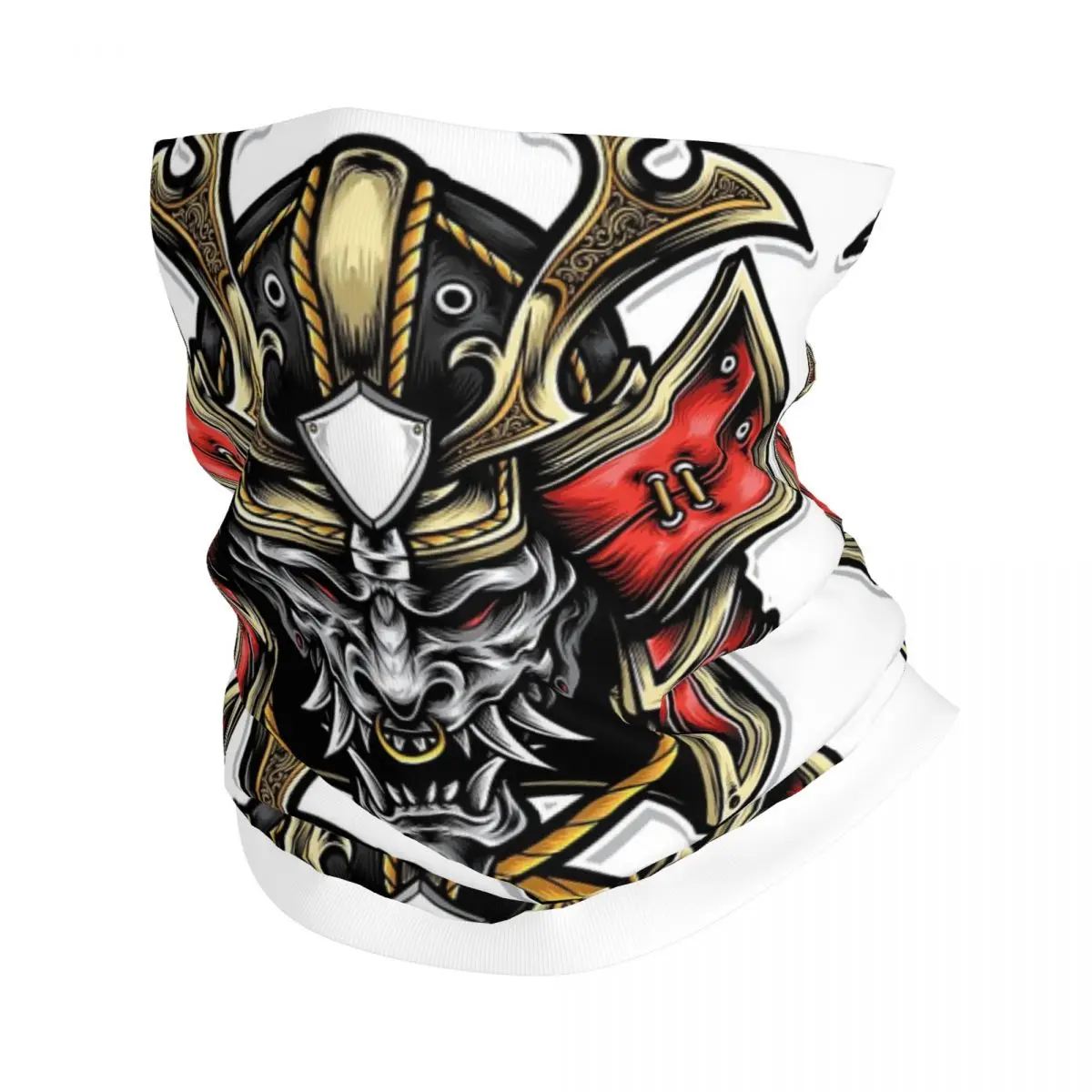 

Awesome Samurai Demon Gold Bandana Neck Cover Printed Wrap Scarf Multifunction FaceMask Running For Men Women Adult Winter