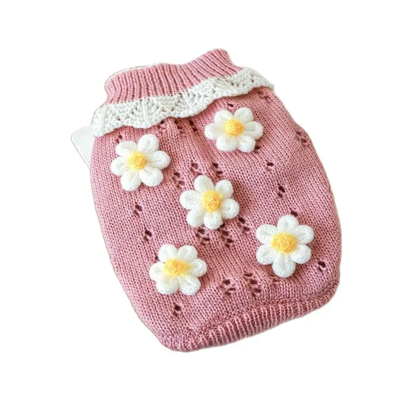 

Autumn and winter new products warm and comfortable dog sweater clothes pet cat clothing supplies flowers blossoming sweater