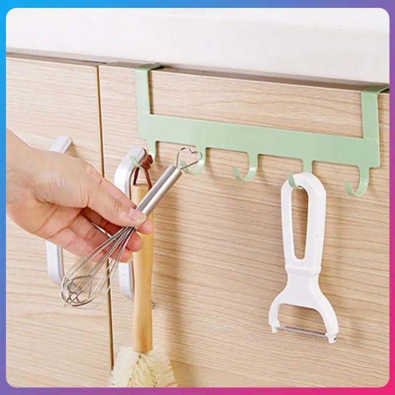 

Key Holder Punch-free Multipurpose Over Door Hook Avoid Scratching Clothes Coat Hat Towel Hanger Five-link Hooks Save Space