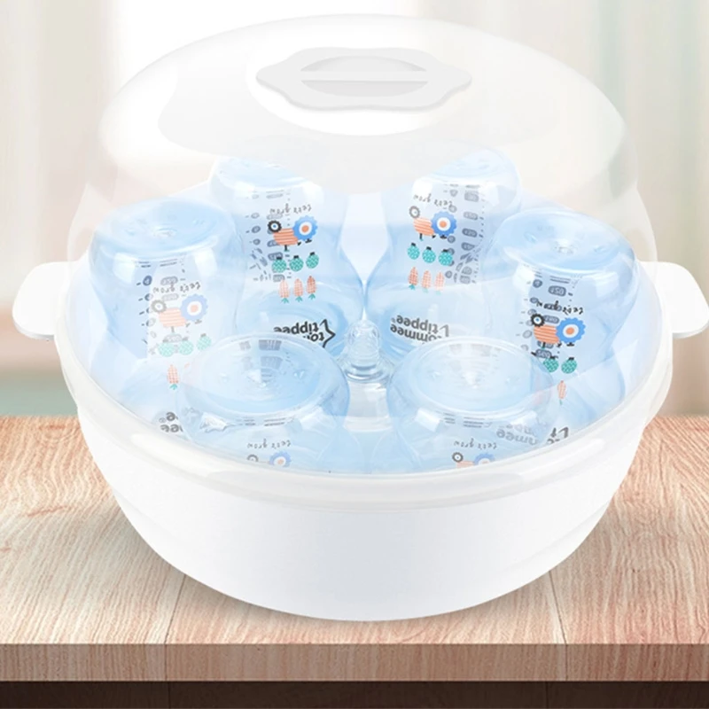 Baby Bottle Microwave Steam Sterilizer Pacifier Holder Storage Disinfection Box Feeding Nipple |