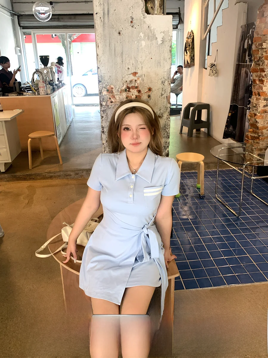 Платье-поло Anne No Fire женское с воротником-стойкой элегантное платье для полных