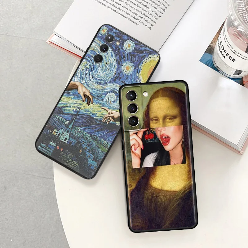 Матовый чехол для телефона Samsung Galaxy S24 Ultra S23 FE S22 S21 S20 S10 5G S9 Plus Note20 чехлы с статуей