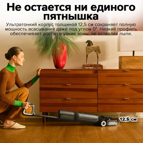 Пылесос Roborock F25 ACE Combo, 150 Вт, беспроводной, с функцией влажной уборки — пример использования