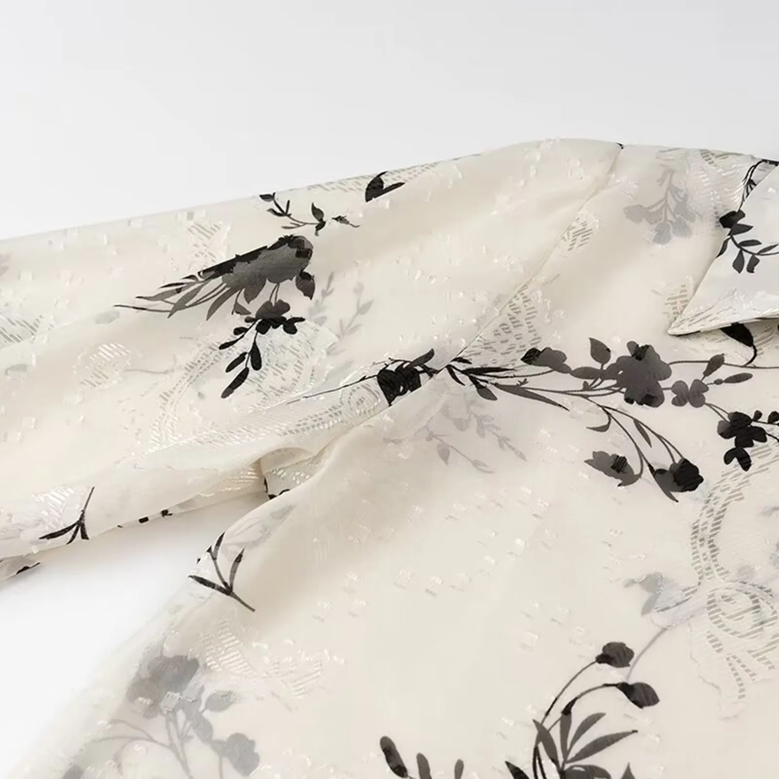 Женская модная жаккардовая Свободная рубашка с отложным воротником